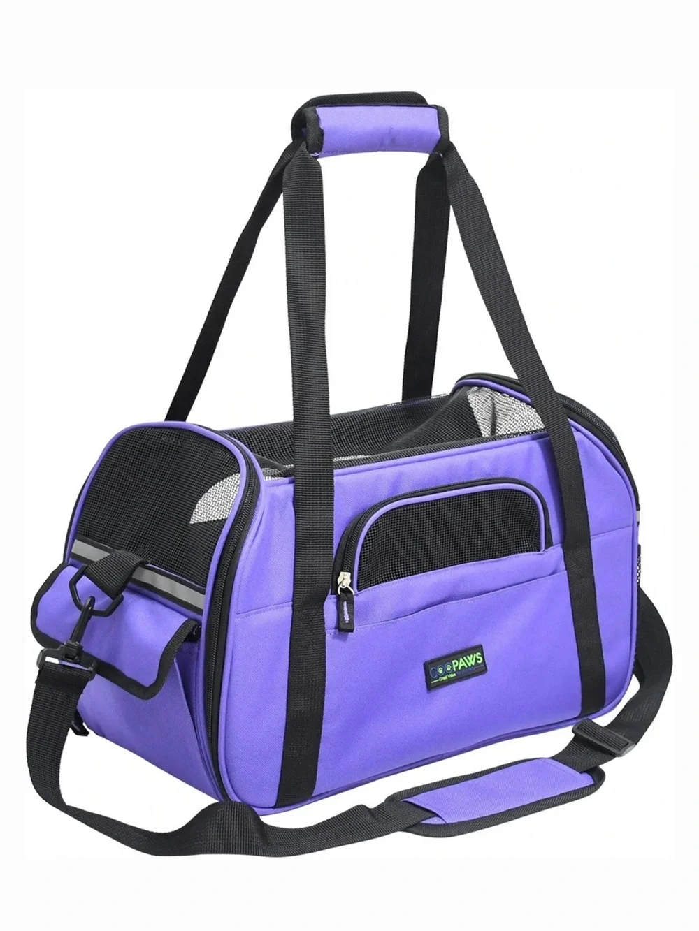 Purple Soft-Sided Small Pet Carrier with Mesh Venting